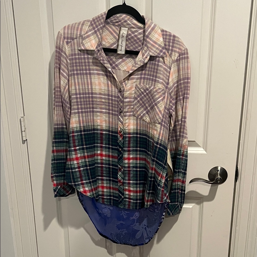Aratta plaid flannel top nwt
